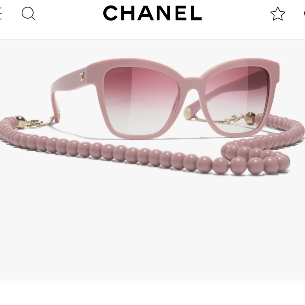 CHANEL 2023 SQUARE SUNGLASSES
Acetate Pink & Gold. Lenses: Pink, Gradient